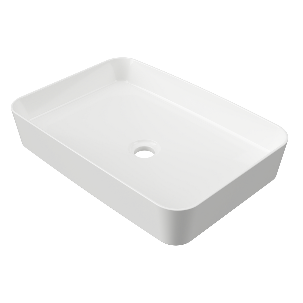 An image of Timberline's Quill Basin 600mm White Gloss