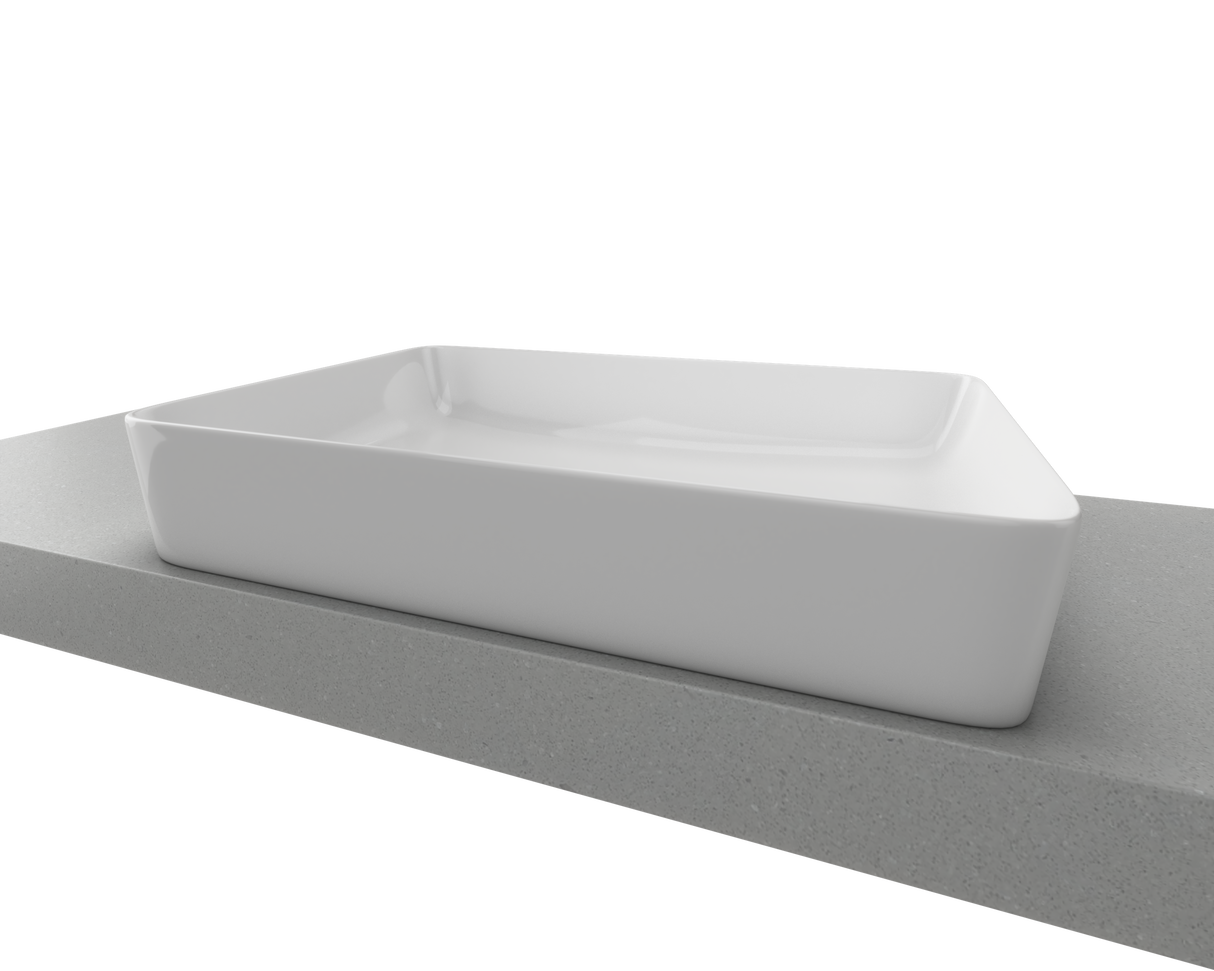 An image of Timberline's Quill Basin 600mm White Gloss