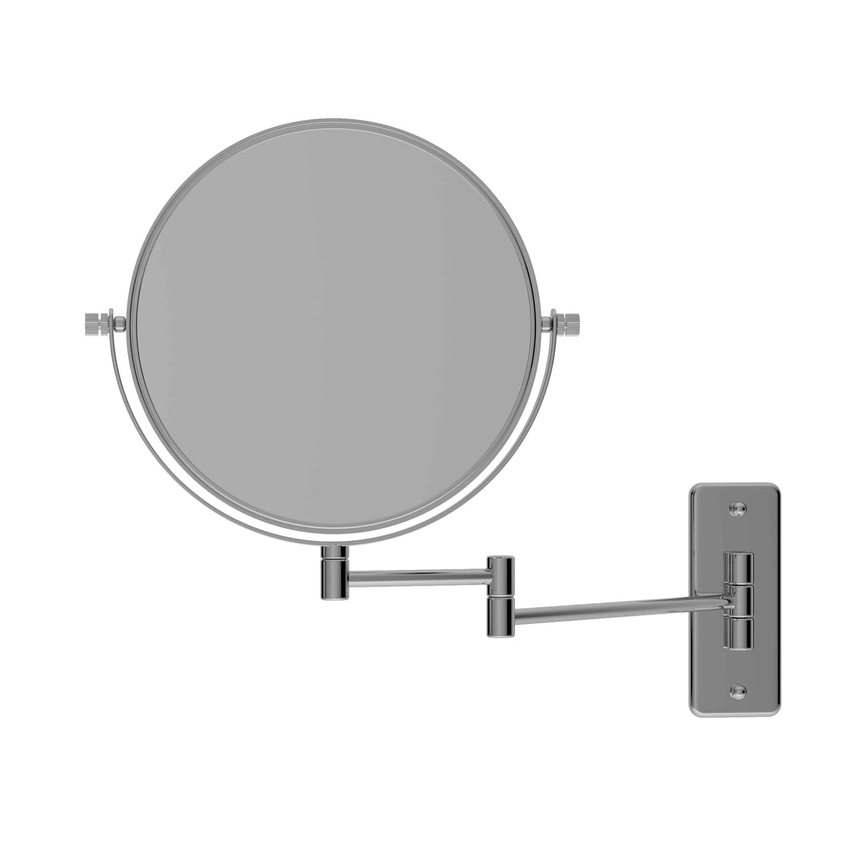 1 & 8x Magnification Chrome Wall Mounted Shaving Mirror, 200mm Diameter