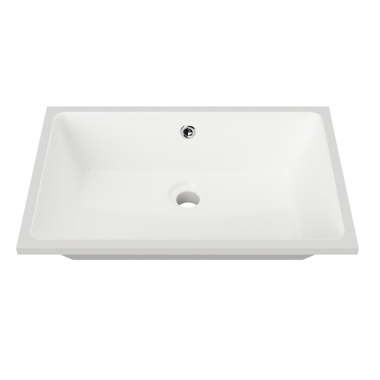 An image of Timberline's Rectangle Undermount Basin 530mm White Gloss