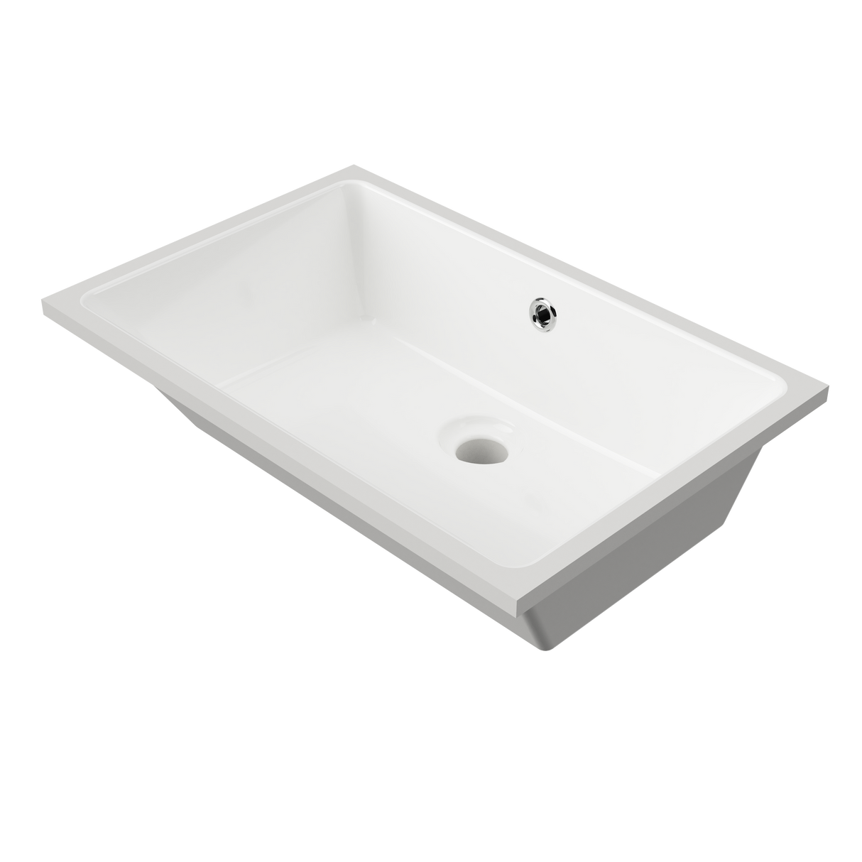 An image of Timberline's Rectangle Undermount Basin 530mm White Gloss