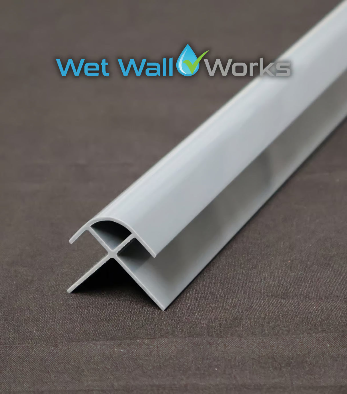 External Round Corner Trim - Grey - for Wet Wall Panels - 2400mm (h)