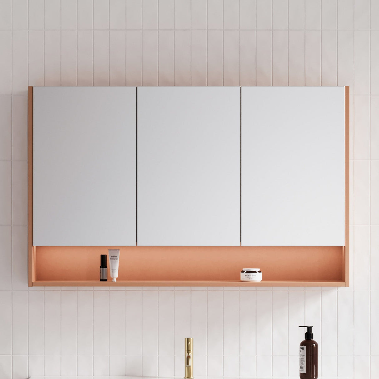 Sanremo Mirror Cabinet 1200mm Three Door Gold Collection (SAN-SC-1200-3-G)