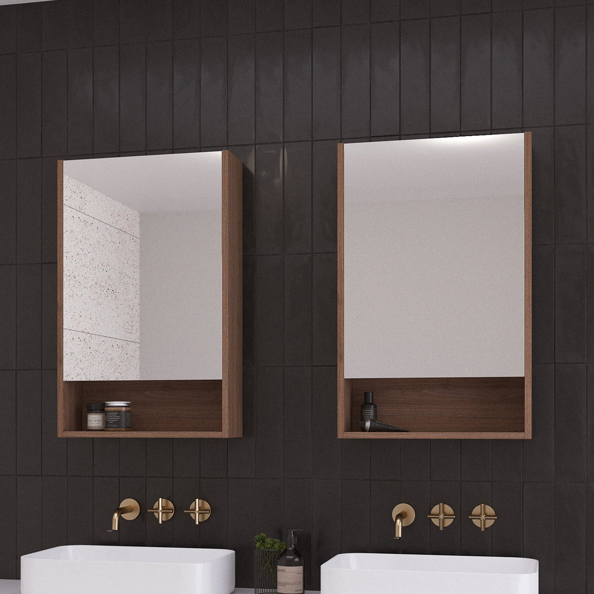 Sanremo Mirror Cabinet 475mm Single Door Gold Collection (SAN-SC-475-S-G)