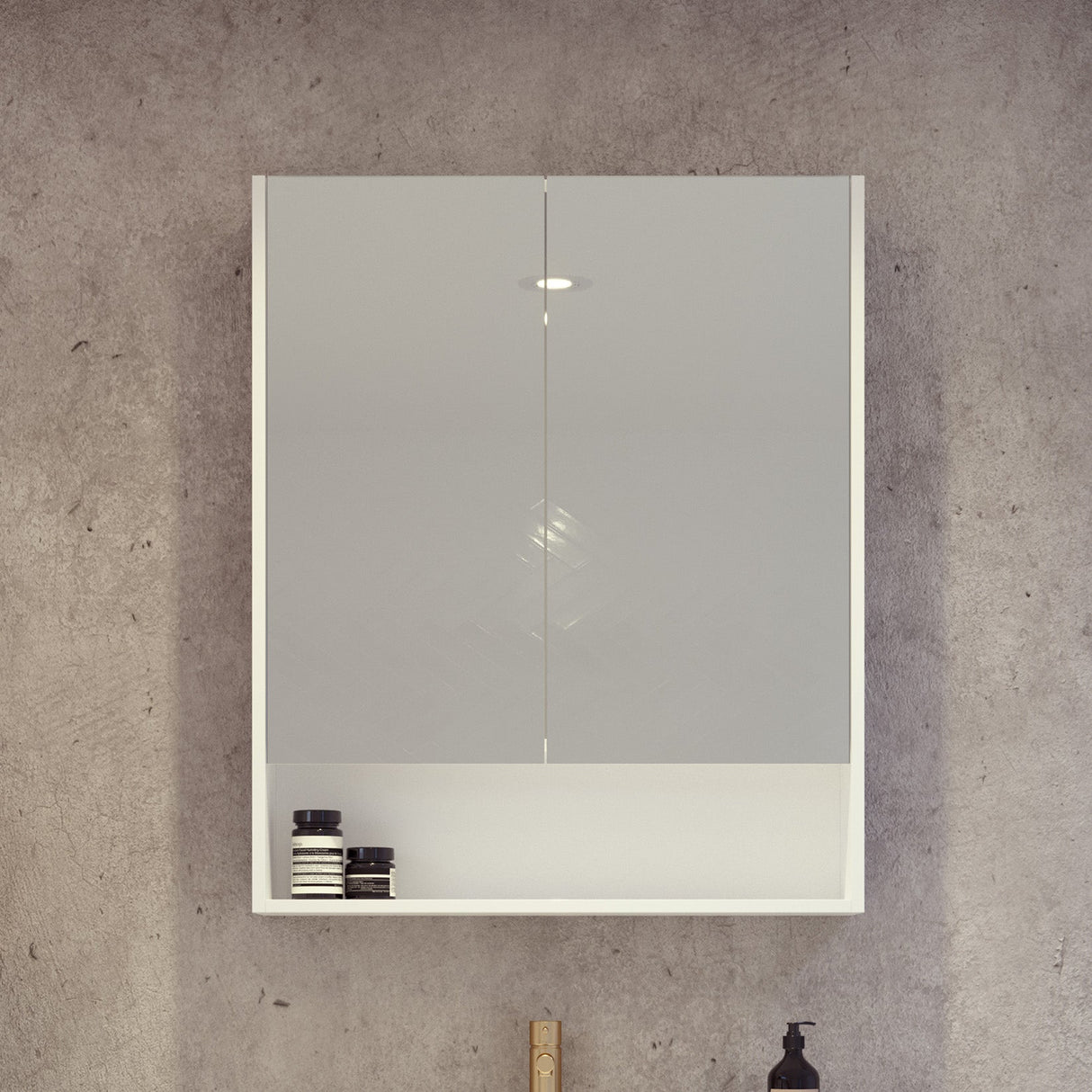 Sanremo Mirror Cabinet 600mm Double Door Gold Collection (SAN-SC-600-D-G)