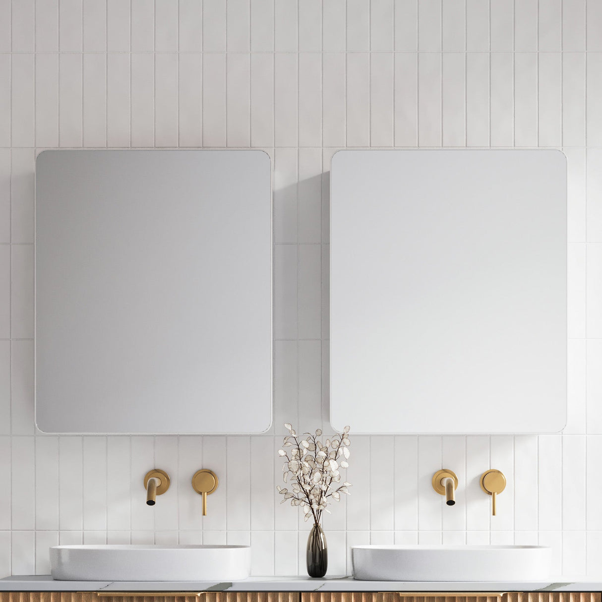 Sutherland House Collection Mirror Cabinet 600mm x 720mm high Single Door Gold Collection (SHC-SC-600-S-G)