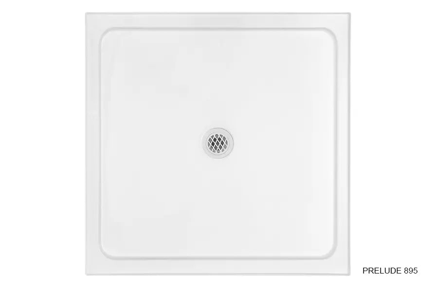 Prelude Shower Base 1000 Square Centre Waste - 4 Tile Bead