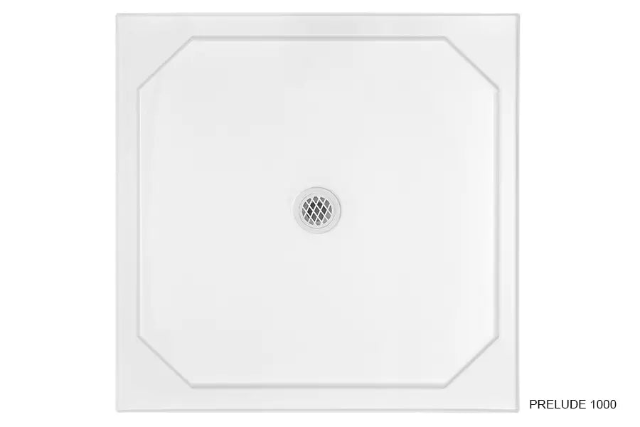 Prelude Shower Base 1000 Square Centre Waste - 4 Tile Bead