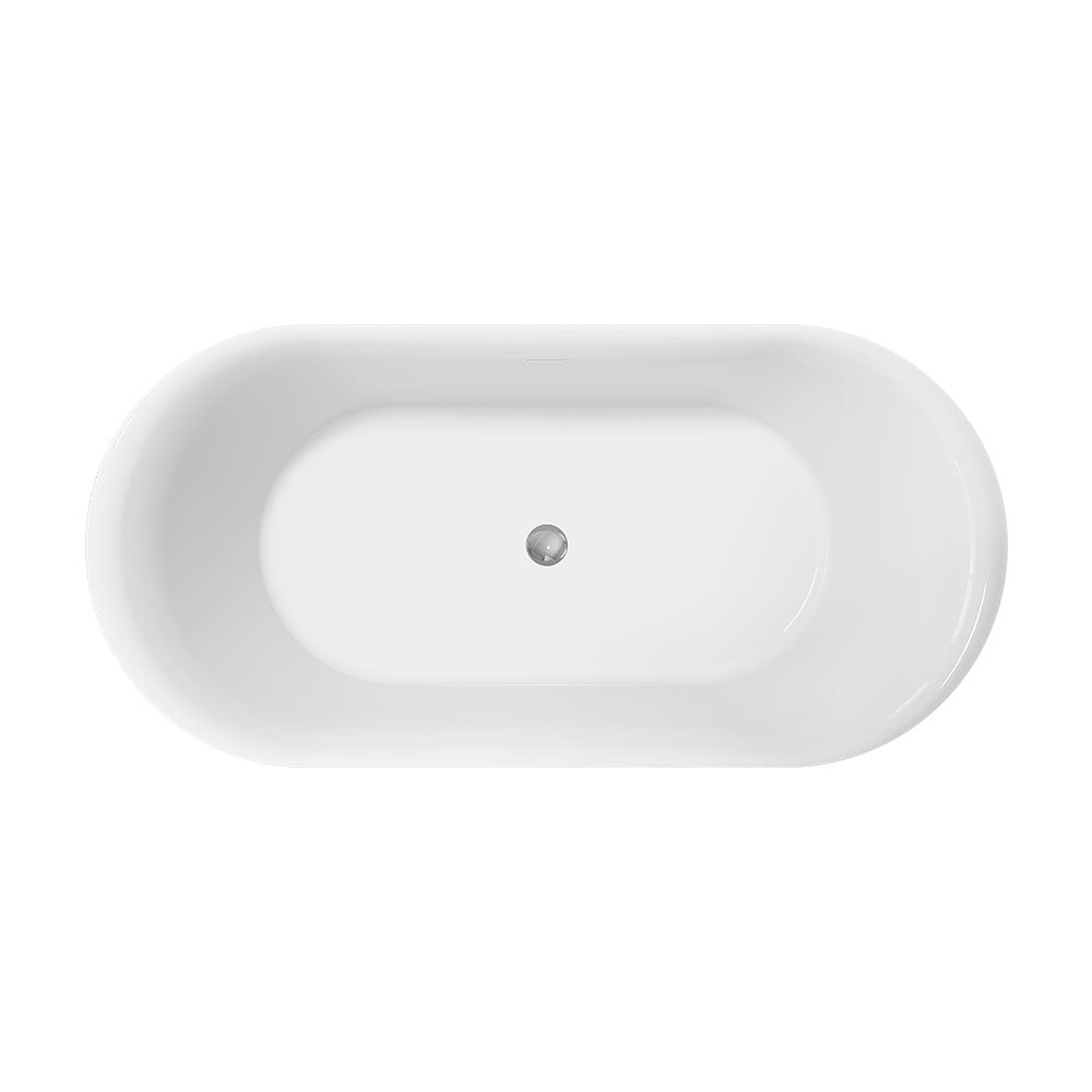 Empire Slim Freestanding Solid Surface Bath, 1500mm, Matt White