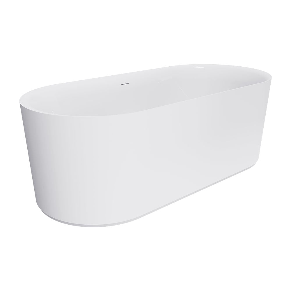 Empire Slim Freestanding Solid Surface Bath, 1500mm, Matt White