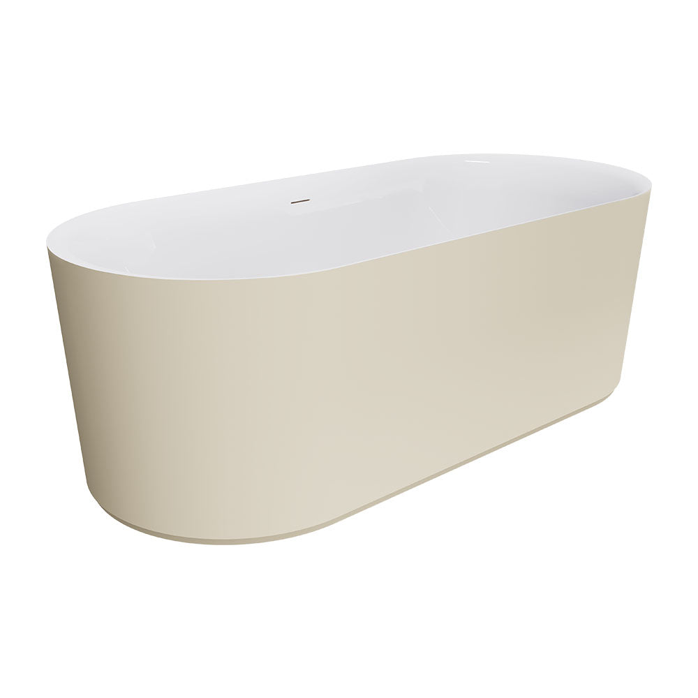 Empire Slim Freestanding Solid Surface Bath, 1700mm, Matt Khaki