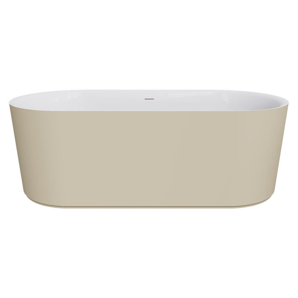 Empire Slim Freestanding Solid Surface Bath, 1700mm, Matt Khaki