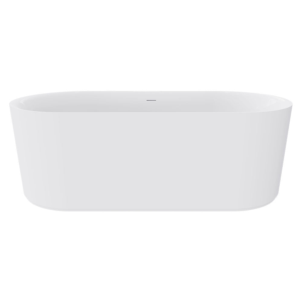 Empire Slim Freestanding Solid Surface Bath, 1500mm, Matt White