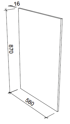 Laundry Cabinet Full End Panel - Right