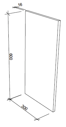 Laundry Cabinet, 16mm Overhead End Panel - Left