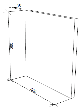 Laundry Cabinet, 300mm High 16mm Overhead End Panel - Left
