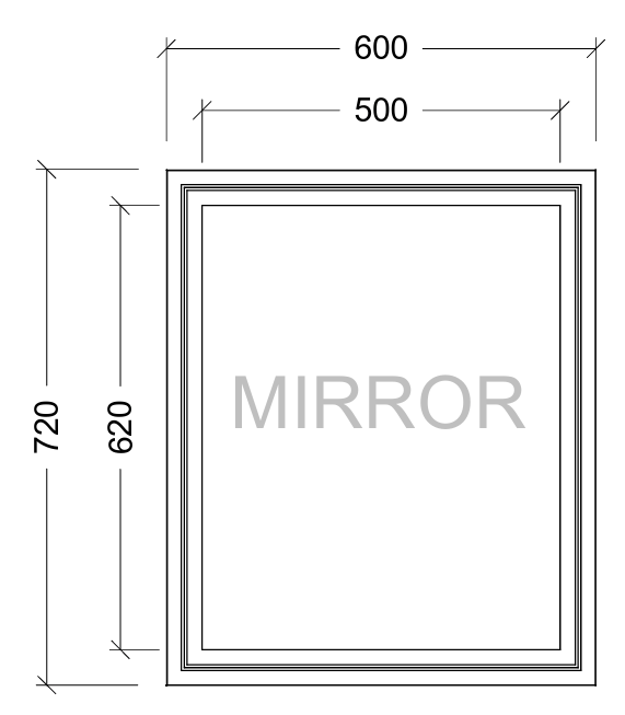 Miami Classic Mirror 600mm