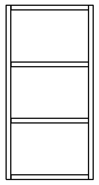 Modular Laundry Cabinet 300mm Overhead Open Three Shelf Unit