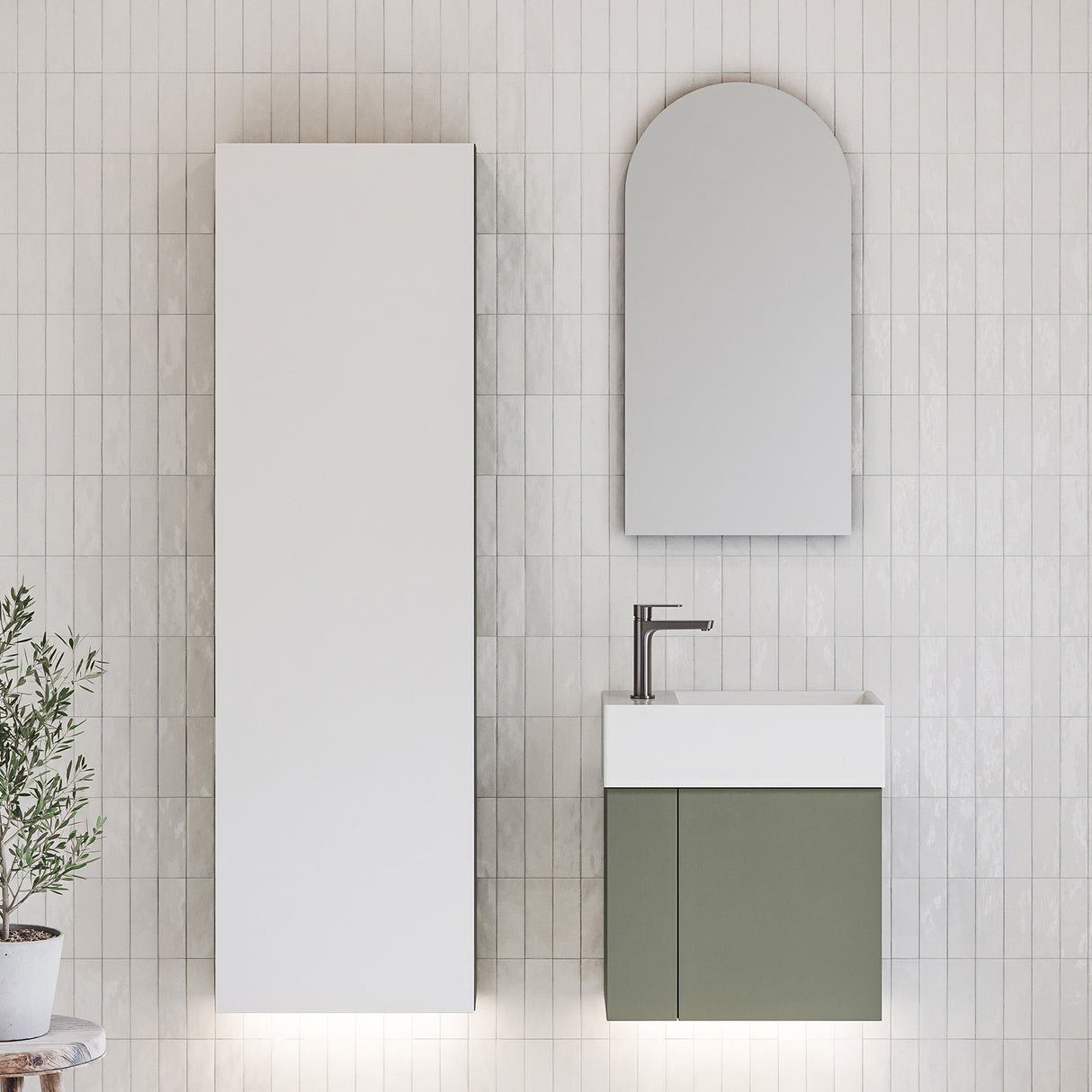 Tennessee Mirror Tallboy 450mm Wall Hung Gold Collection