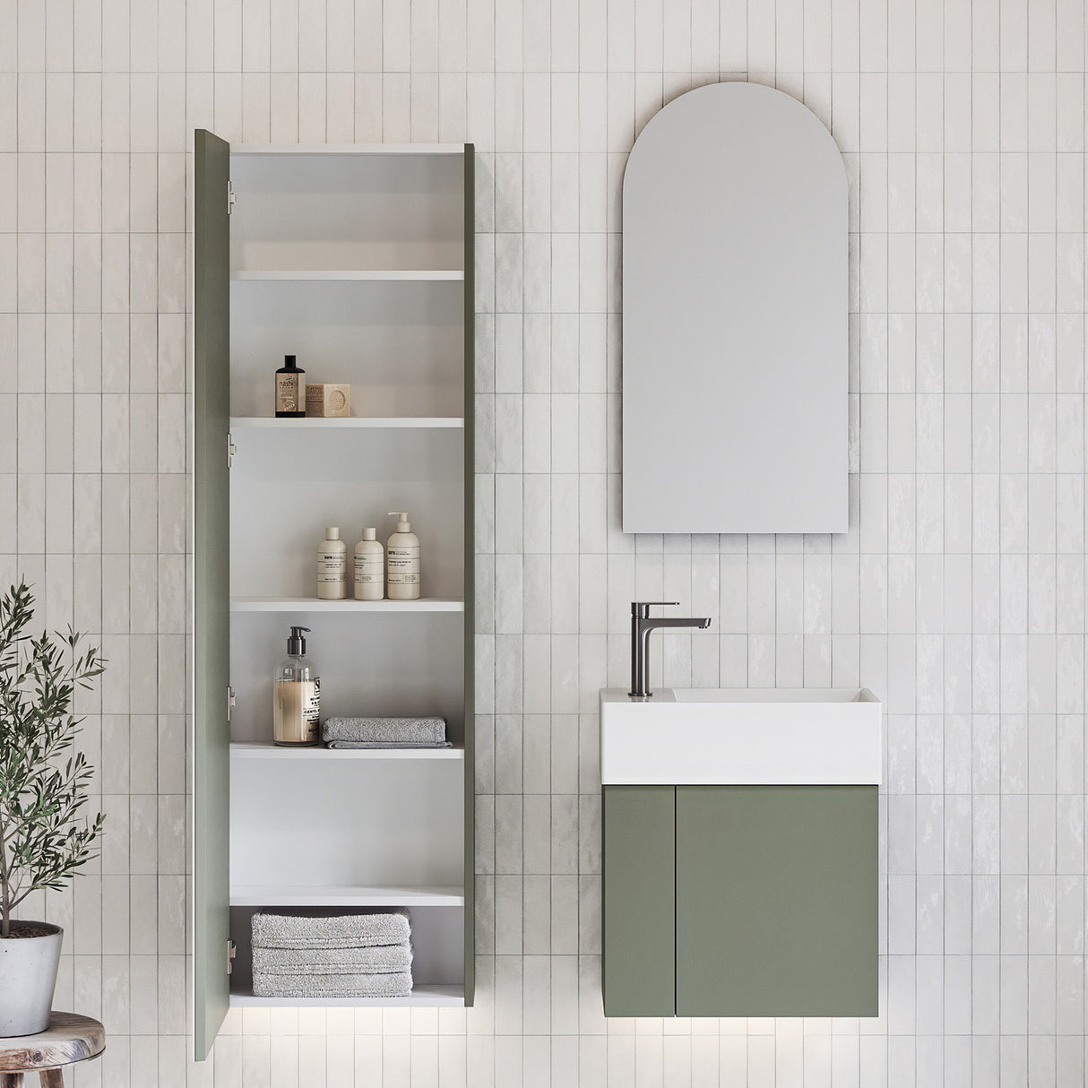 Tennessee Mirror Tallboy 450mm Wall Hung Gold Collection