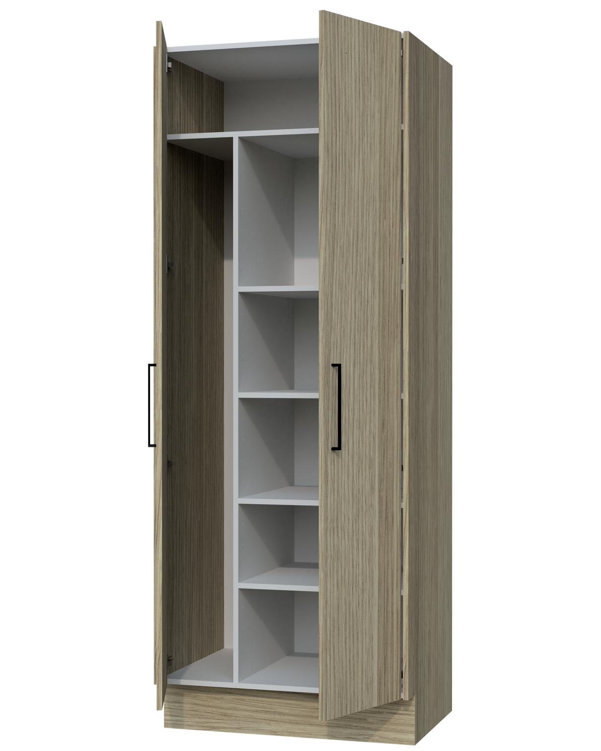 Modular Laundry Cabinet 800mm Tall Broom Unit 2 Doors With Divider (TLL-LC-800-BR)