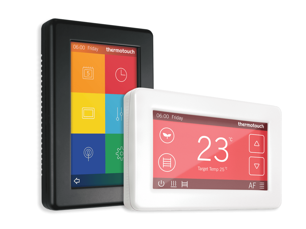 Thermotouch 4.3dC Dual Thermostat 16A + 5A Max Load - White