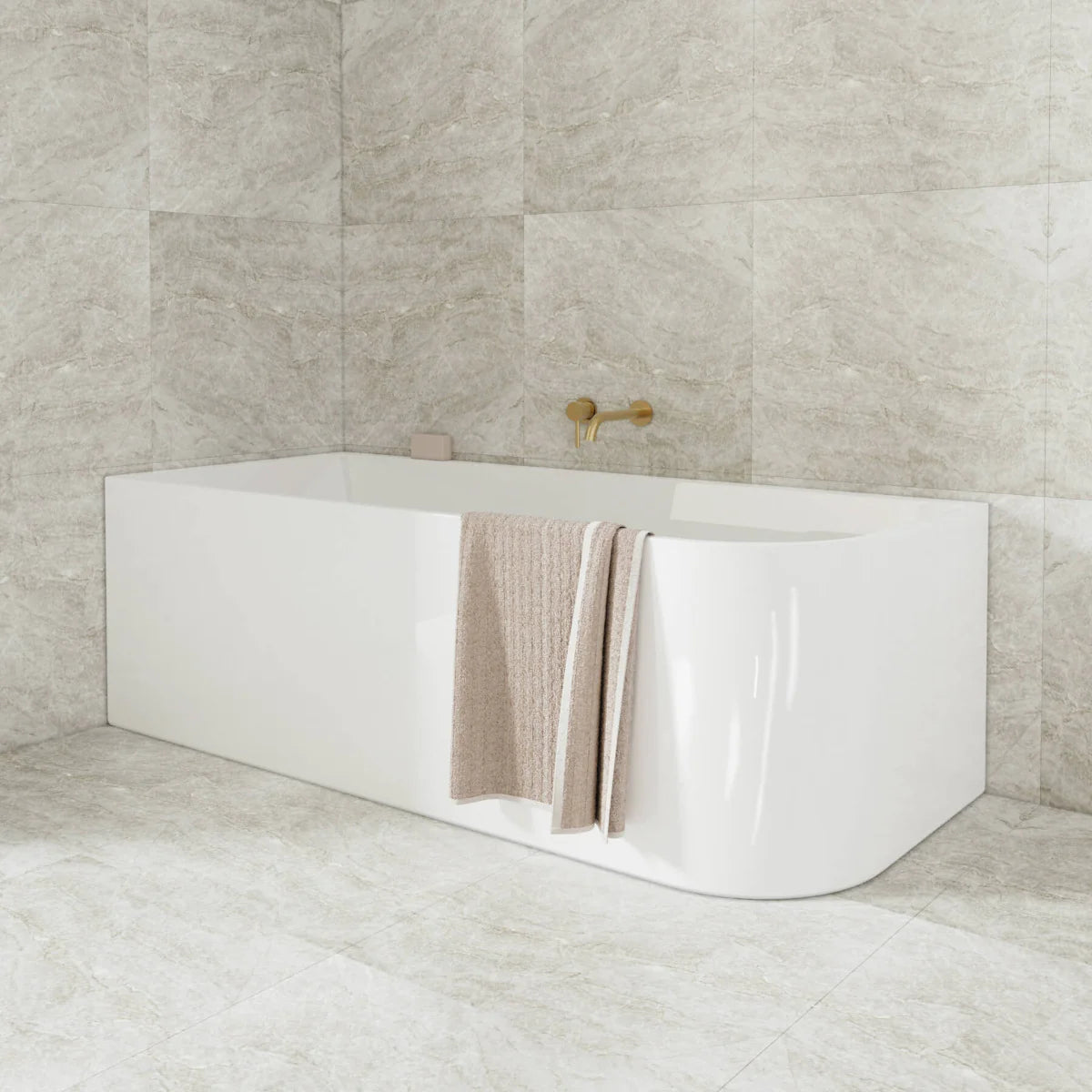 Casey Left Corner 1500 Bath Gloss White - EX DISPLAY (NO BOX)