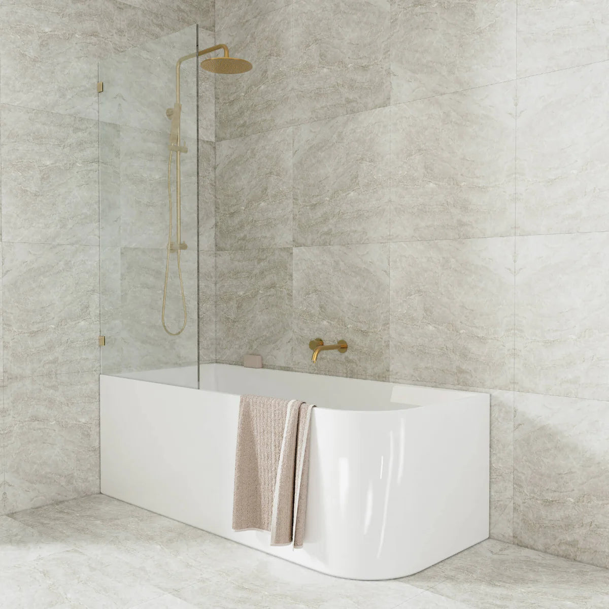 Casey Left Corner 1500 Bath Gloss White - EX DISPLAY (NO BOX)