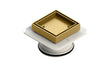 An image of Megaflex™ Square Bermuda Tile Insert waste 100x100 Polished Brass with 100mm outlet