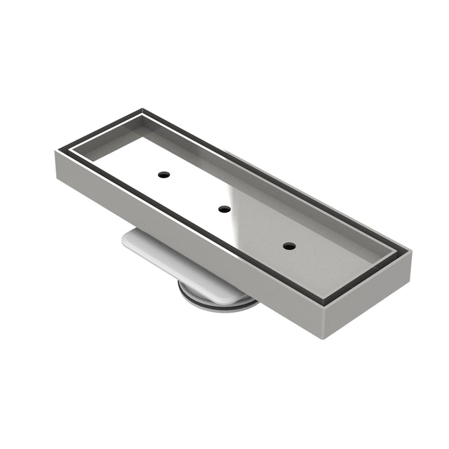 An image of Bermuda Tile In Channel 300x100mm (80mm Outlet) Stainless Steel Floor waste