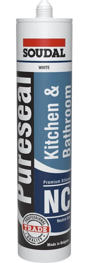 Pureseal Bathroom & Kitchen Neutral Cure Premium White Silicone 300ml