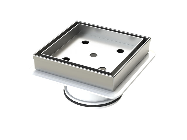 An image of 80mm Mega Square Tile Insert Polished Stainless Steel 