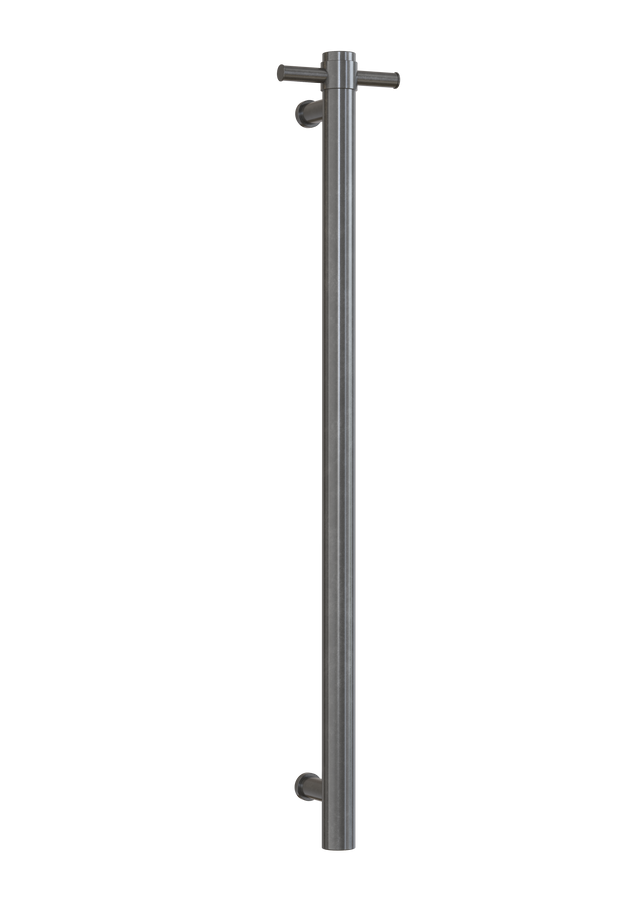 Thermorail Straight/Round 12Volt Vertical Bar 900x142x100mm 22Watts With Optional Hook - Brushed Gun Metal