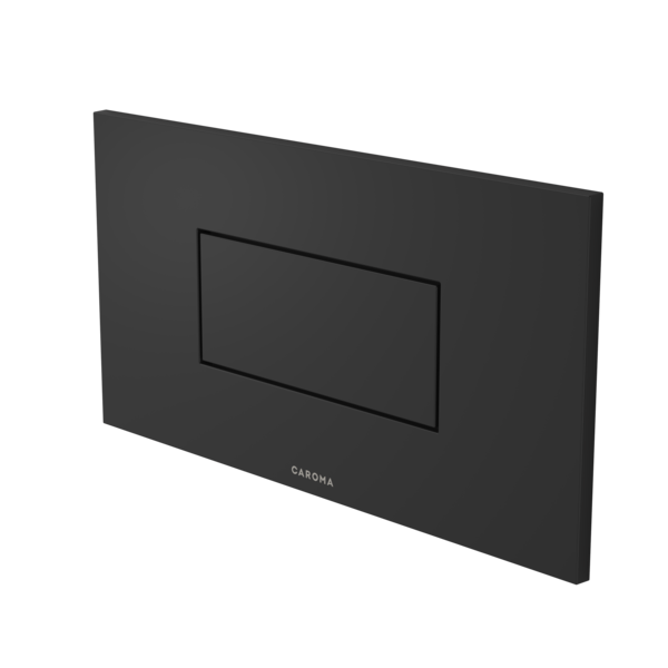 Caroma Invisi Series II Rectangle Metal Single Flush Plate and Buttons Matte Black
