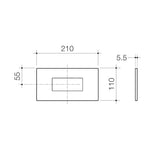 Caroma Invisi Series II Rectangle Metal Single Flush Plate and Buttons Chrome