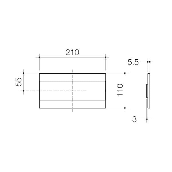 Caroma Invisi Series II Blank Access Panel - Chrome