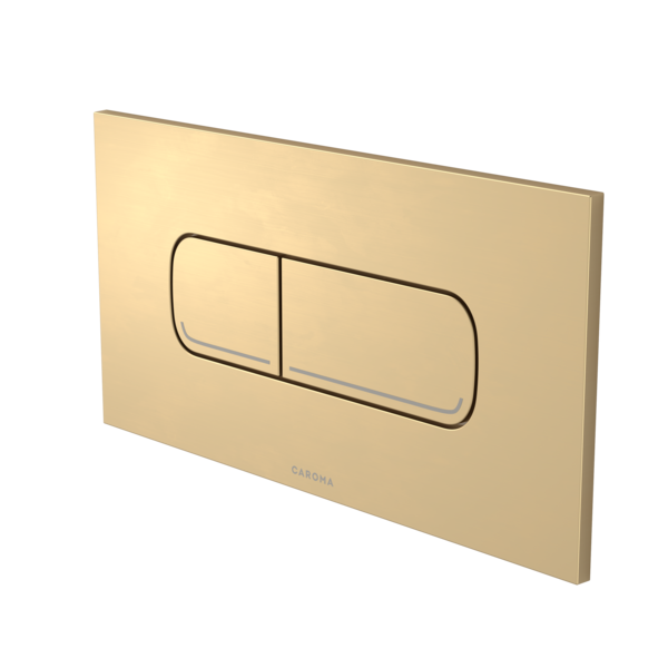 Caroma Invisi Series II Oval Dual Flush Plate & Buttons (Metal) Brushed Brass