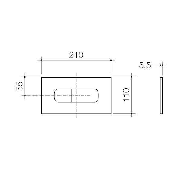 Caroma Invisi Series II Oval Dual Flush Plate & Buttons (Metal) Gunmetal