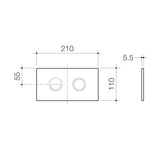 Caroma Invisi Series II Round Dual Flush Plate & Buttons - Brushed Brass