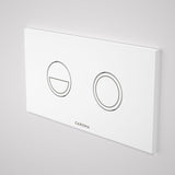 Caroma Invisi Series II Round Dual Flush Plate & Buttons (Metal) White Buttons, White Plate