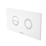 Caroma Invisi Series II Round Dual Flush Plate & Buttons (Metal) White Buttons, White Plate