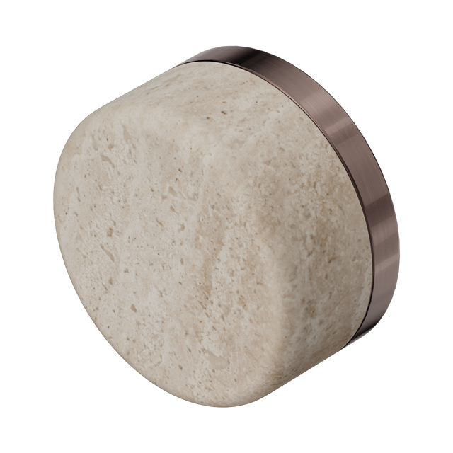 An image of Nero Tapware's Serenity Rome Travertine Handle Brushed Bronze