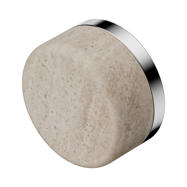 An image of Nero Tapware's Serenity Rome Travertine Handle Chrome