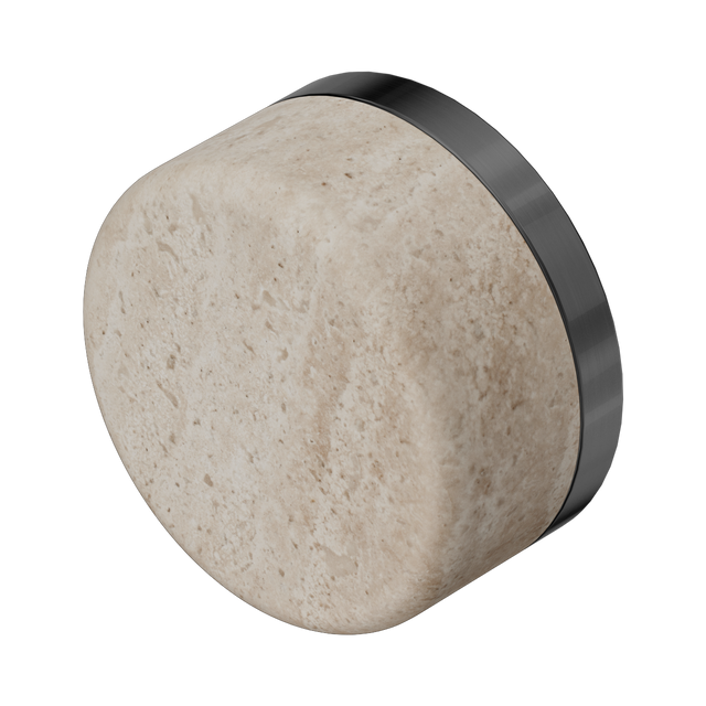 An image of Nero Tapware's Serenity Rome Travertine Handle Gun Metal