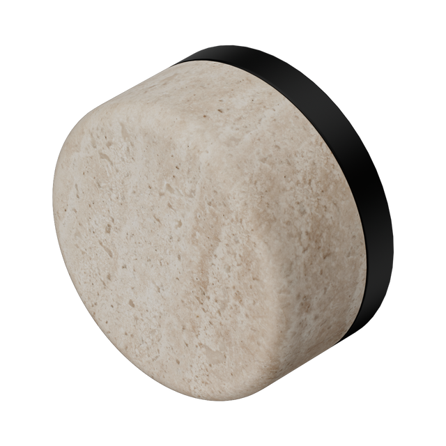 An image of Nero Tapware's Serenity Rome Travertine Handle Matt Black