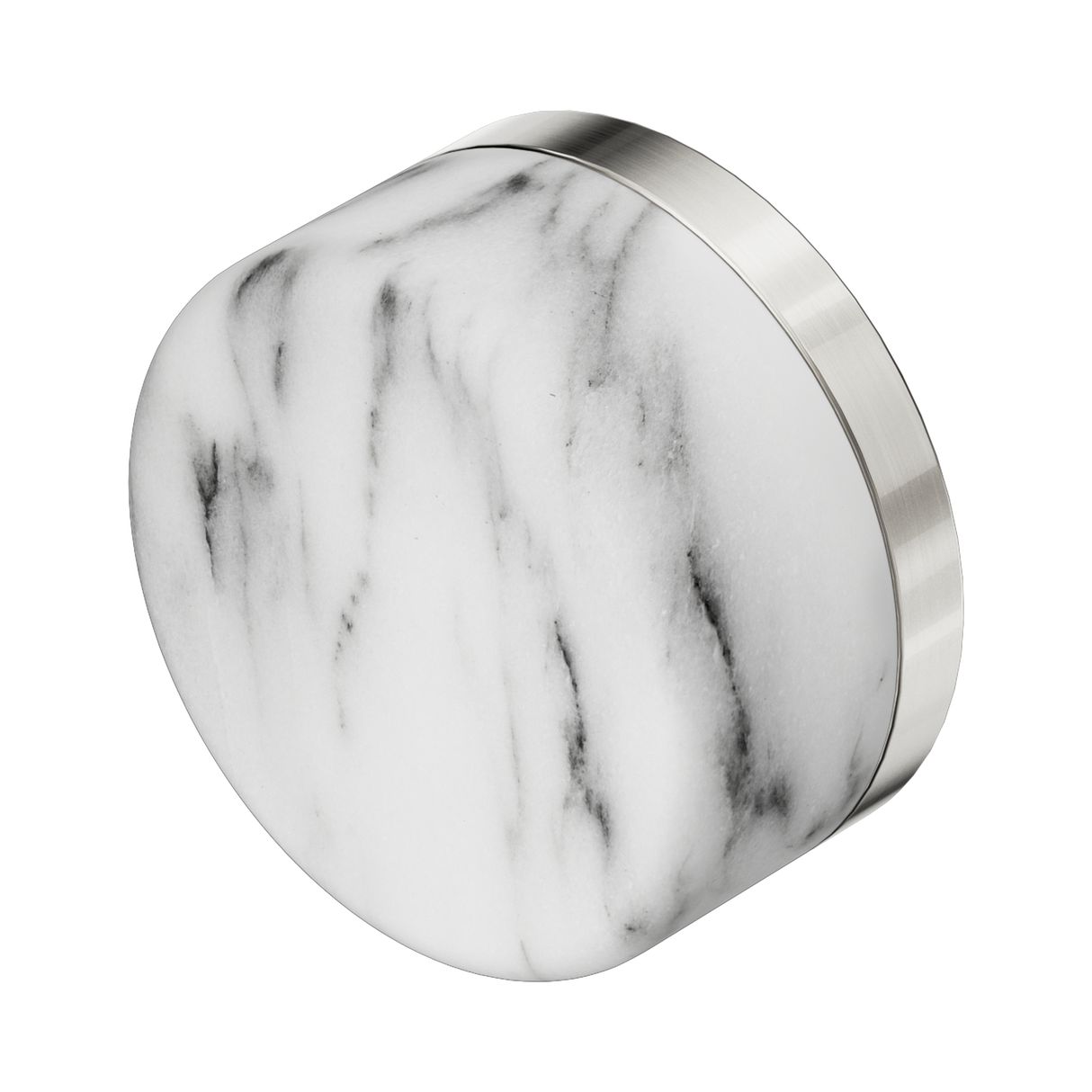 An image of Nero Tapware's Serenity Arabescato Corchia Handle Brushed Nickel