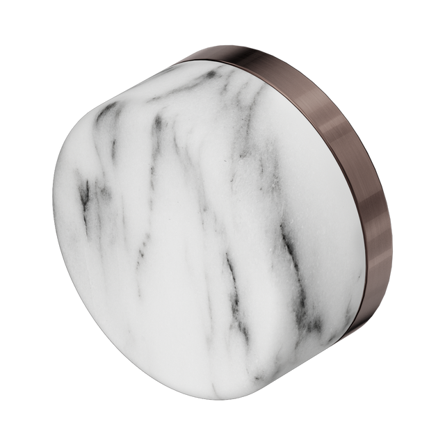 An image of Nero Tapware's Serenity Arabescato Corchia Handle Brushed Bronze