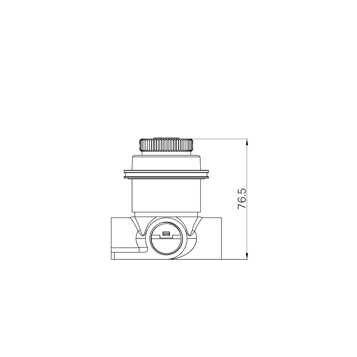 A line drawing of Nero Tapware's Serenity Progressive Shower Mixer body Only