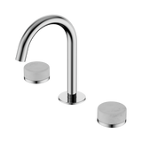An image of Nero Tapware's Serenity Basin Set Arc Spout With Carrara Handle Chrome
