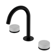 An image of Nero Tapware's Serenity Basin Set Arc Spout With Carrara Handle Matt Black